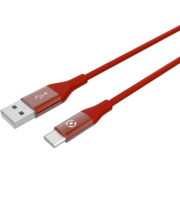 Celly Color Data Cable Extra Strong Usb Type-C Κόκκινο