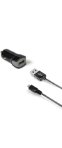 Celly Turbo Car Charger 2.4A Kit Usb Micro Cable Black