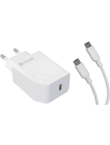 Muvit Travel Charger Type C PD 3A 18W + Type C Cable 1.2m 100% Recyclable White