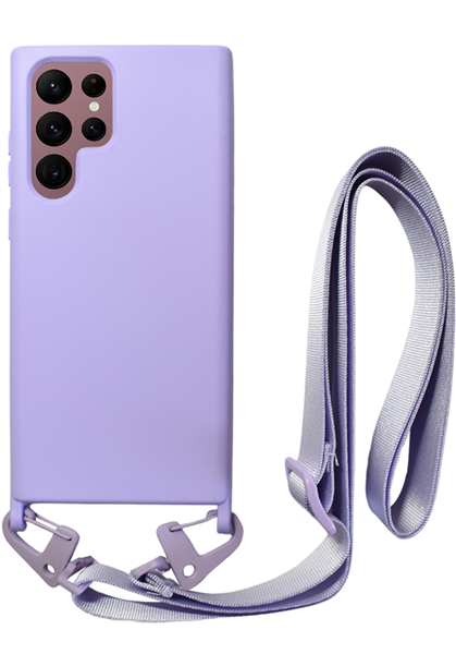 Vivid Silicone Case Strap Samsung Galaxy S22 Ultra Lilac