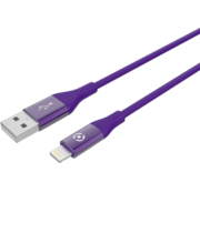 Celly Color Data Cable Extra Strong Lightning Usb Μώβ