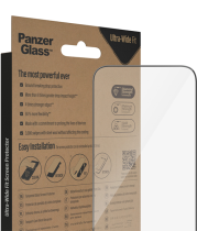 PanzerGlass Apple iPhone 14 Pro Max Tempered Glass Ultra Wide Fit Antibacterial Black