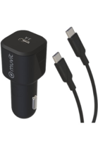 Muvit Car Charger Type C PD 3A 18W + Type C Cable 100% Recyclable Black