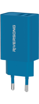 Riversong Travel Adapter SafeKub D2 2.4A Dual USB Blue