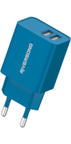 Riversong Travel Adapter SafeKub D2 2.4A Dual USB Blue