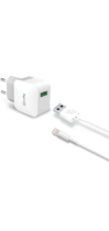 Celly Travel Adapter 2.4A Kit Usb Light Cable White