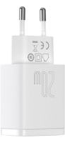 Baseus Compact Quick Charger Type-C/USB 20W White