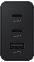 Samsung Fast Travel Charger 65W 2xType C & USB Black / No Cable