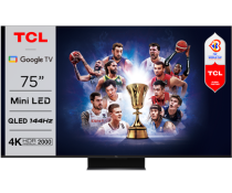 TCL 75C845 Τηλεόραση 75'' 4K Mini-LED 144hz TV με QLED, Google TV and 2.1 Onkyo sound system