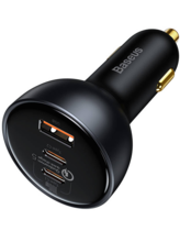 Baseus Car Charger USB/2xType-C QC 5.0 160W Gray + Cable Type-C 100W