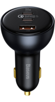 Baseus Car Charger USB/2xType-C QC 5.0 160W Gray + Cable Type-C 100W
