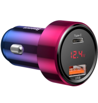 Baseus Car Charger USB/Type-C QC 3.0 45W Red Blue