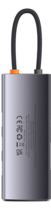 Baseus Multifunctional HUB Docking Station Metal Gleam Series 6 in 1 Type-C to USB3.0 Gray