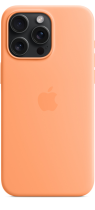 Apple iPhone 15 Pro Max Silicone Case with MagSafe Orange Sorbet