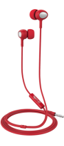 Celly Up 500 Stereo Earphone 3.5mm Round Cable Red