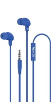 Celly Up Stereo Earphone 3.5mm Flat Cable Blue