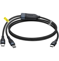 Baseus PD Cable 2 in 1 Type-C to 2xType-C 100W 1.5m Black