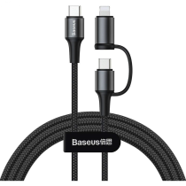 Baseus 2 in 1 Cable Type-C to Type-C 60W/Lightning 18W 1m Black